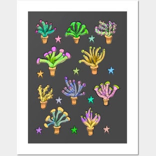 Cute Pastel Euphyllia Coral Pattern Posters and Art